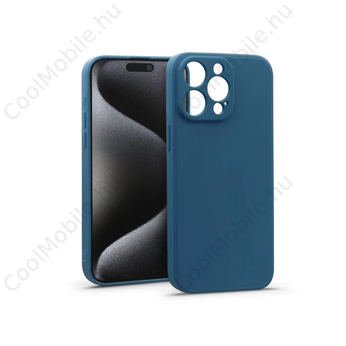 Haffner Matt szilikon tok - Apple iPhone 15 Pro - kék