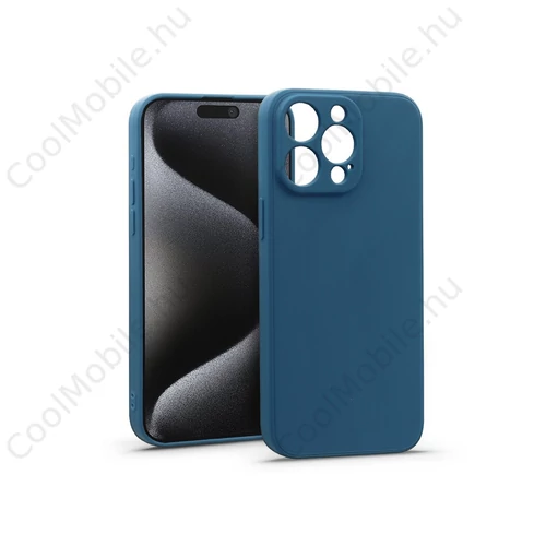 Haffner Matt szilikon tok - Apple iPhone 15 Pro Max - kék