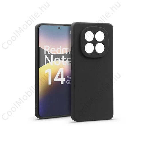 Haffner Matt szilikon tok - Xiaomi Redmi Note 14 Pro Plus 5G - fekete
