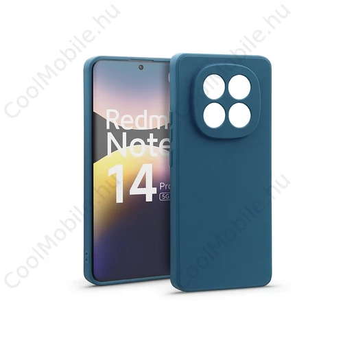 Haffner Matt szilikon tok - Xiaomi Redmi Note 14 Pro Plus 5G - kék
