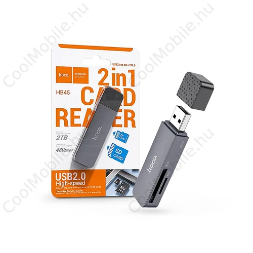 HOCO SD/microSD USB mermóriakártya-olvasó  - HOCO HB45 OTG 2in1 Card Reader -   fekete/szürke
