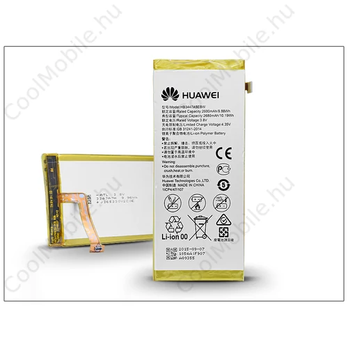 Huawei P8 gyári akkumulátor - Li-polymer 2600 mAh - HB3447A9EBW (ECO csomagolás)