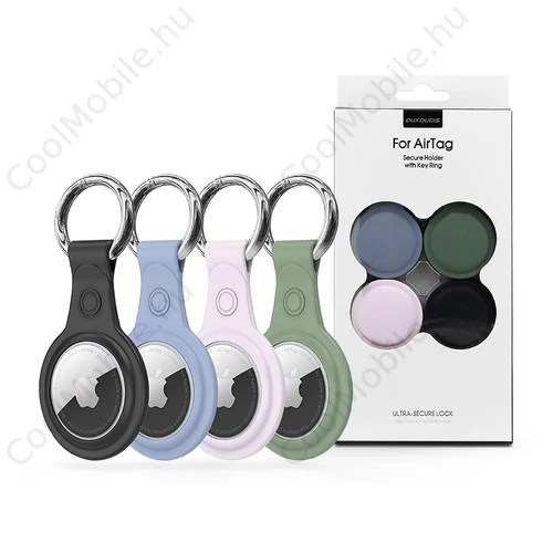 Dux Ducis Secure Holder szilikon védőtok Apple AirTag-hez - 4 db/cs - fekete/kék/zöld/pink