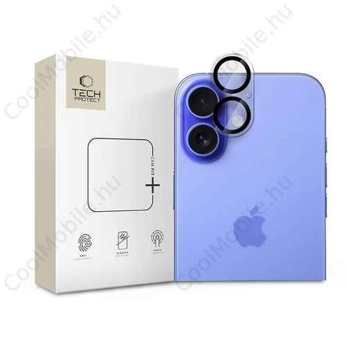 Tech-Protect Cam Fit+ hátsó kameralencse védőüveg - Apple iPhone 16/16 Plus - átlátszó