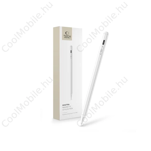Tech-Protect Digital Magnetic Stylus Pen aktív toll rajzhoz, jegyzethez - Apple iPad-hez - fehér