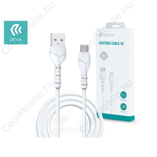 Devia Kintone Cable V2 Series 10W USB/Type-C adat- és töltőkábel 1m - fehér