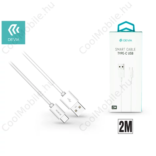 Devia Smart USB/Type-C adat- és töltőkábel 2 m - fehér