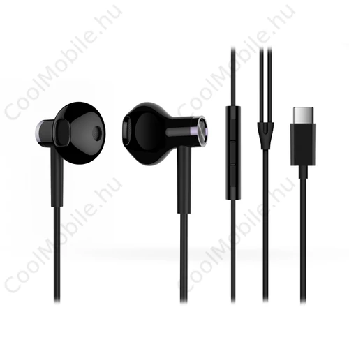 Xiaomi Mi Dual Driver gyári univerzális sztereó felvevős fülhallgató - Type-C csatlakozós - BRE02JY - black