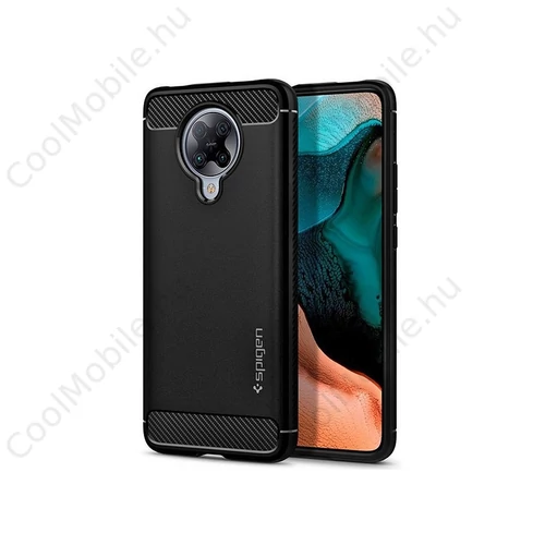 Xiaomi Poco F2 Pro ütésálló hátlap - Spigen Rugged Armor - fekete