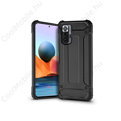 Xiaomi Redmi Note 10 Pro ütésálló hátlap - Armor - fekete