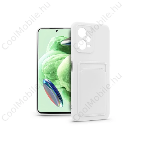 Haffner Card Case kártyatartós szilikon tok - Xiaomi Redmi Note 12 5G/Poco X5 5G - fehér
