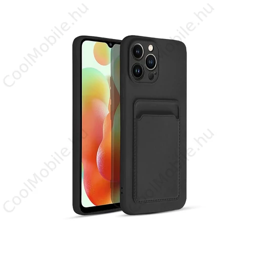 Haffner Card Case kártyatartós szilikon tok - Xiaomi Redmi Note 12 5G/Poco X5 5G - fekete