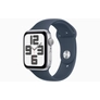Kép 1/3 - Apple Watch SE (2023) GPS 44mm ezüst alumíniumtok, viharkék sportszíj - S/M