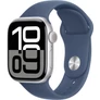 Kép 1/7 - Apple Watch Series 10 GPS 46mm ezüst alumínium tok, denim sportszíj (M/L)