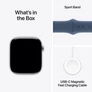 Kép 3/7 - Apple Watch Series 10 GPS 46mm ezüst alumínium tok, denim sportszíj (M/L)
