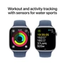 Kép 4/7 - Apple Watch Series 10 GPS 46mm ezüst alumínium tok, denim sportszíj (M/L)