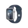 Kép 1/4 - Apple Watch Series 9 GPS 45 mm ezüst alumíniumtok, viharkék sportszíj - S/M
