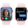 Kép 2/4 - Apple Watch Series 9 GPS 41 mm rózsaszín alumíniumtok, világos rózsaszín sportszíj - M/L