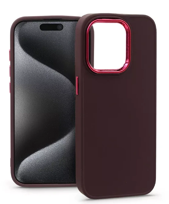 Apple iPhone 15 Pro Max szilikon hátlap - Frame - bíbor
