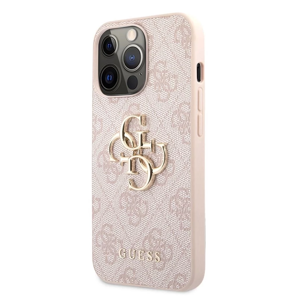 Guess PU 4G Metal Logo tok iPhone 13 Pro Max készülékhez rózsaszín