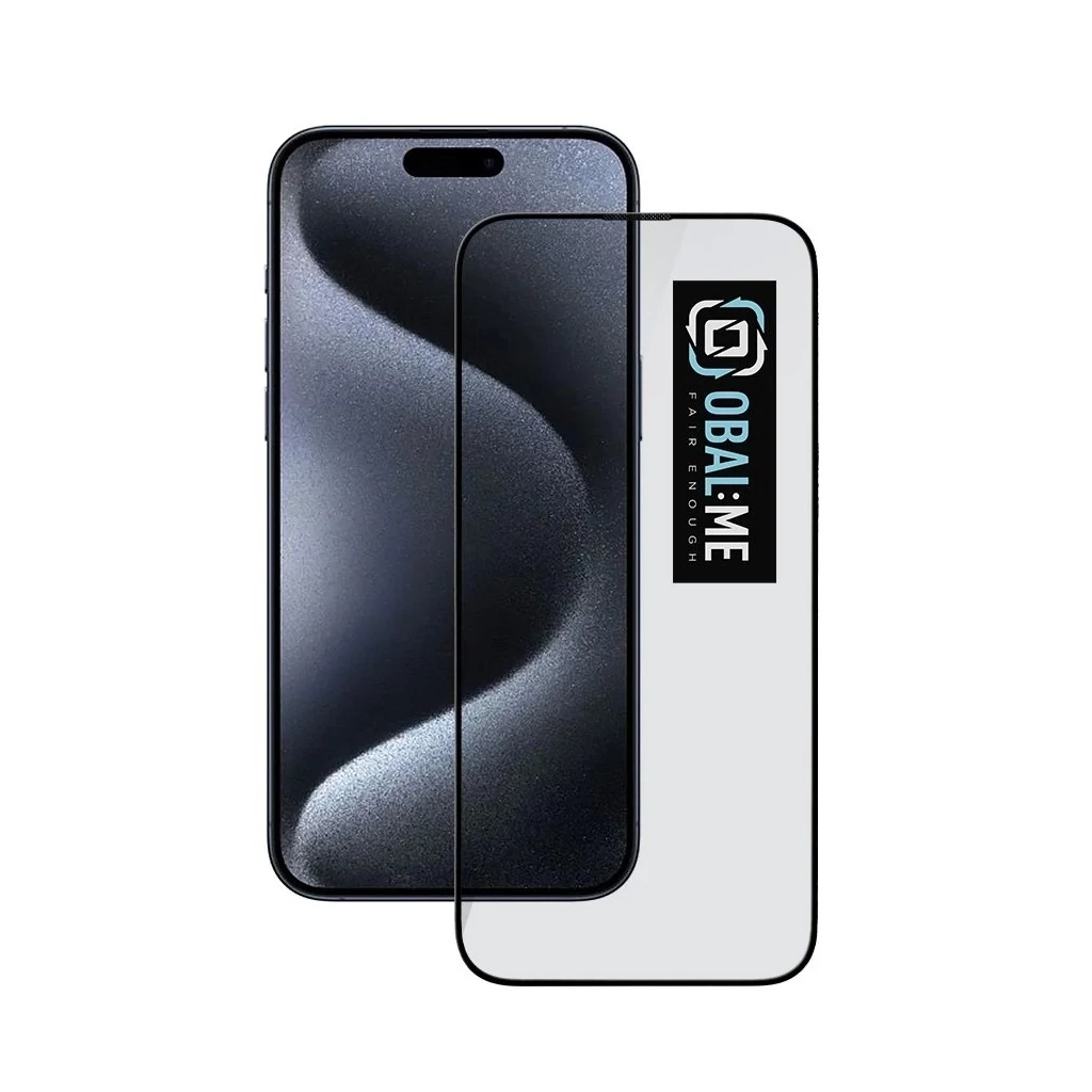 OBAL:ME 5D üveg kijelzővédő Apple iPhone 15 Pro készülékhez fekete