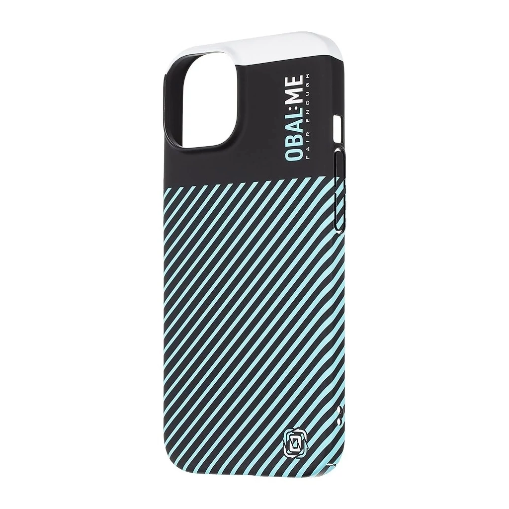 OBAL:ME Flossy Stripes tok Apple iPhone 15 készülékhez fekete/égkék