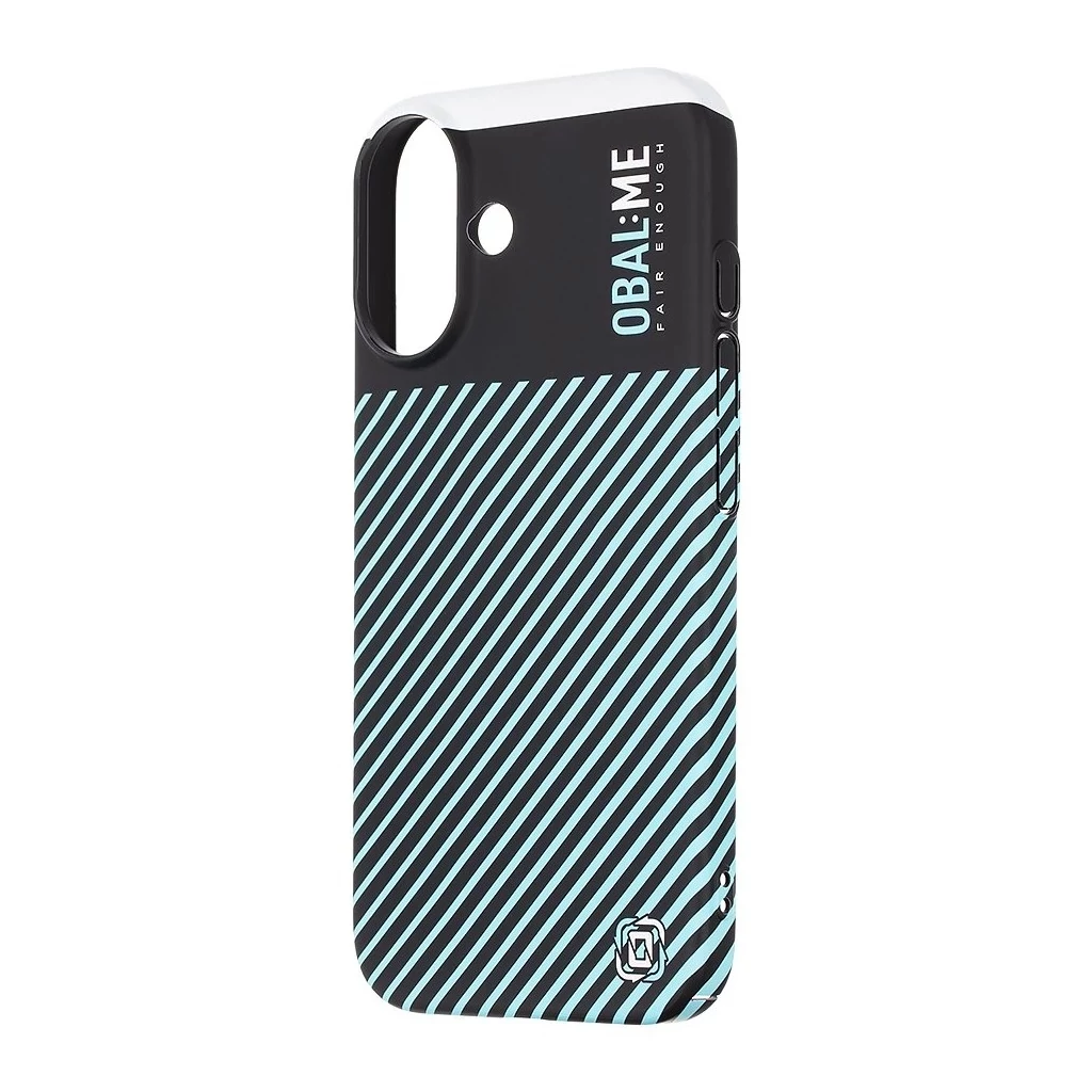 OBAL:ME Flossy Stripes tok Apple iPhone 16 készülékhez fekete/égkék