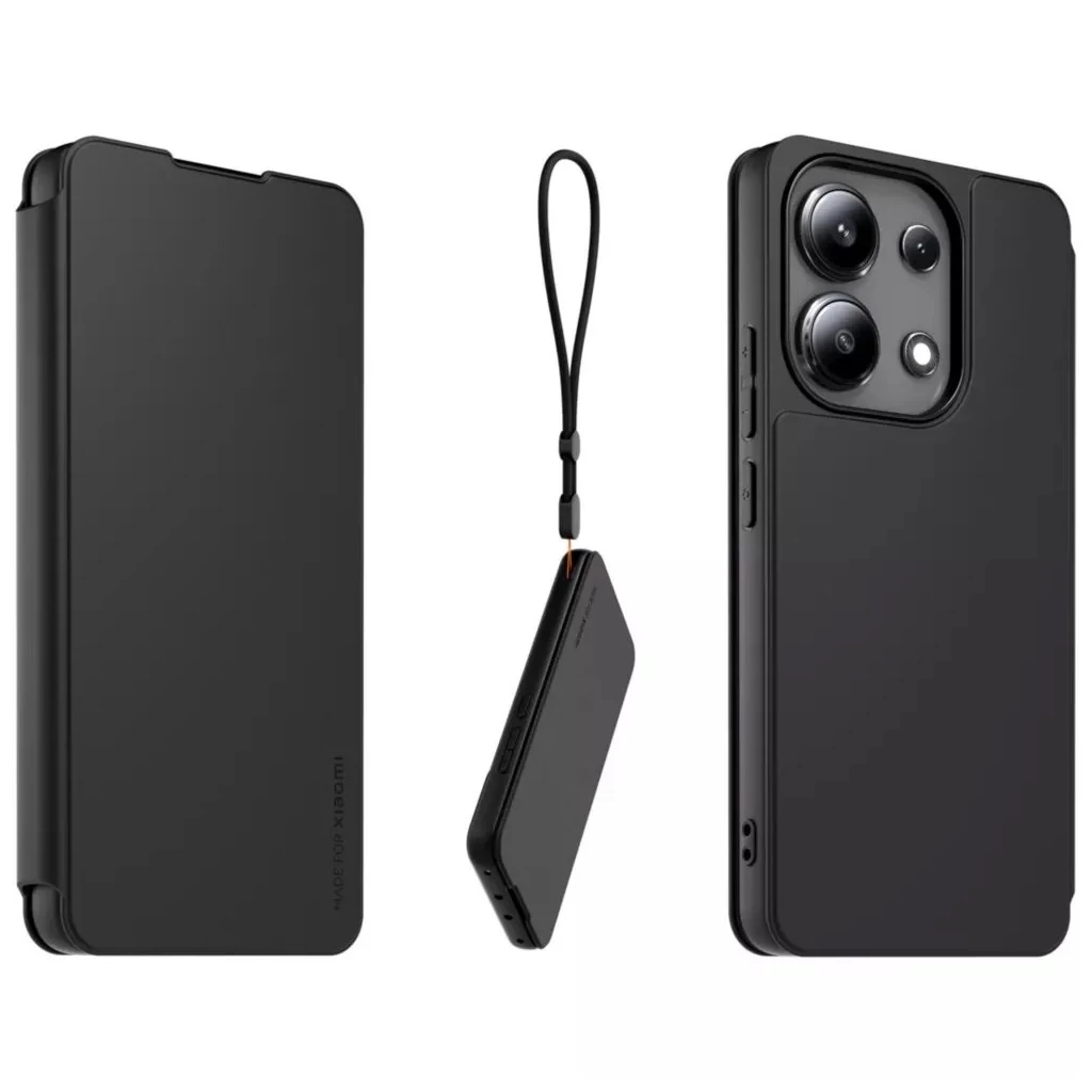 Made for Xiaomi könyv tok nyaklánccal – Xiaomi Redmi Note 13 4G készülékhez fekete