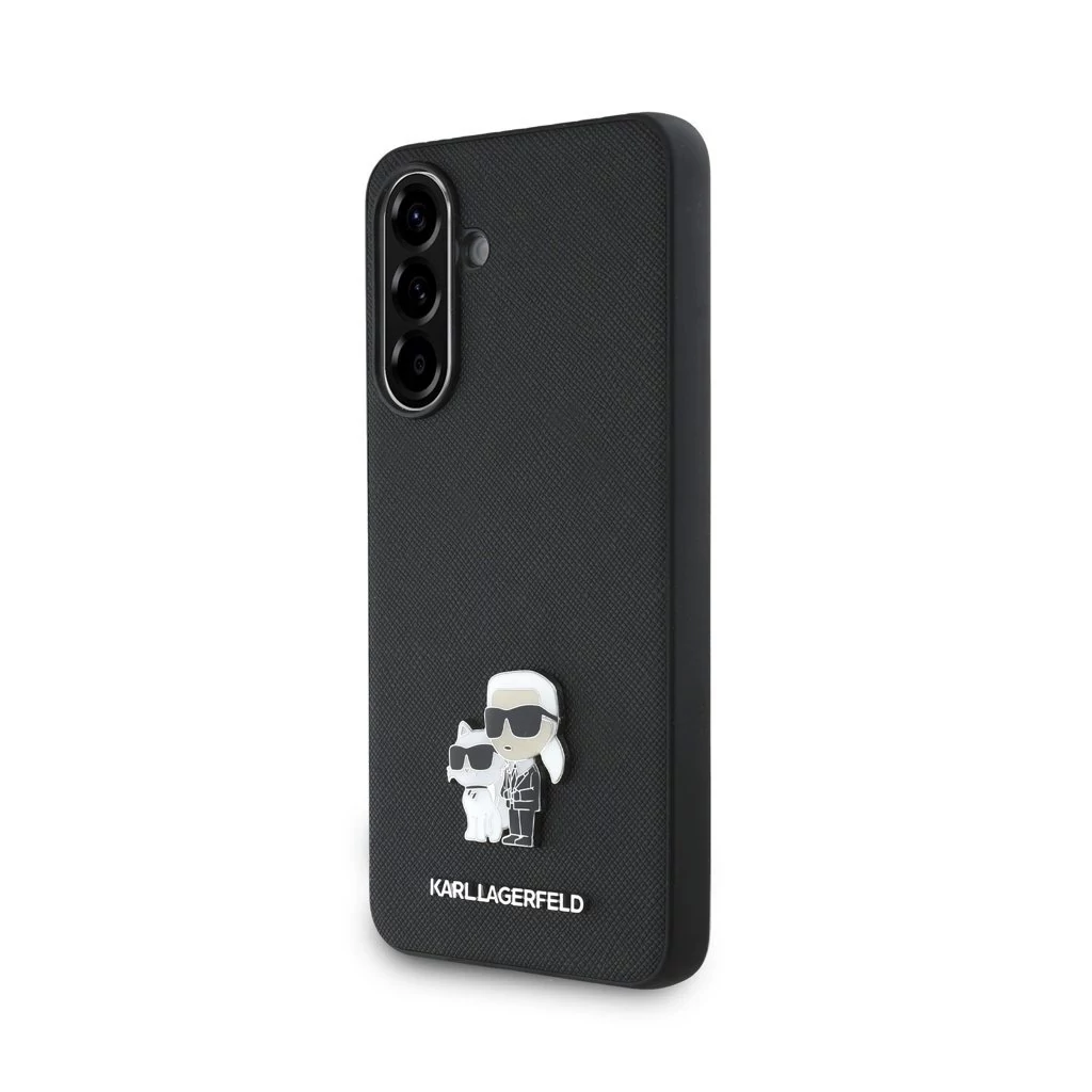 Karl Lagerfeld PU Saffiano Metal Karl and Choupette tok Samsung Galaxy A36 készülékhez fekete