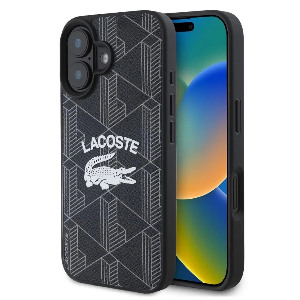 Lacoste Blend Monogram MagSafe tok iPhone 16 Pro Max készülékhez fekete