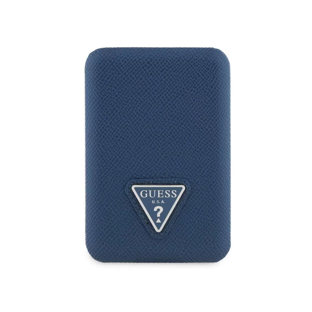 Guess PU Grained Triangle Logo MagSafe powerbank 5000mAh kék