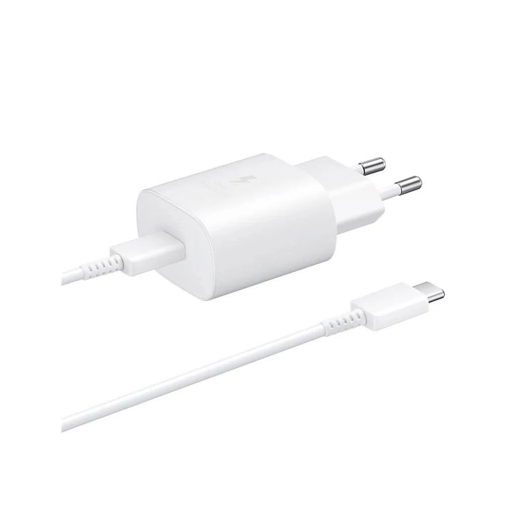 EP-TA800EWE + EP-DA705BWE Samsung 25W utazótöltő + USB-C/USB-C adatkábel fehér - csomagolás nélküli gyártói