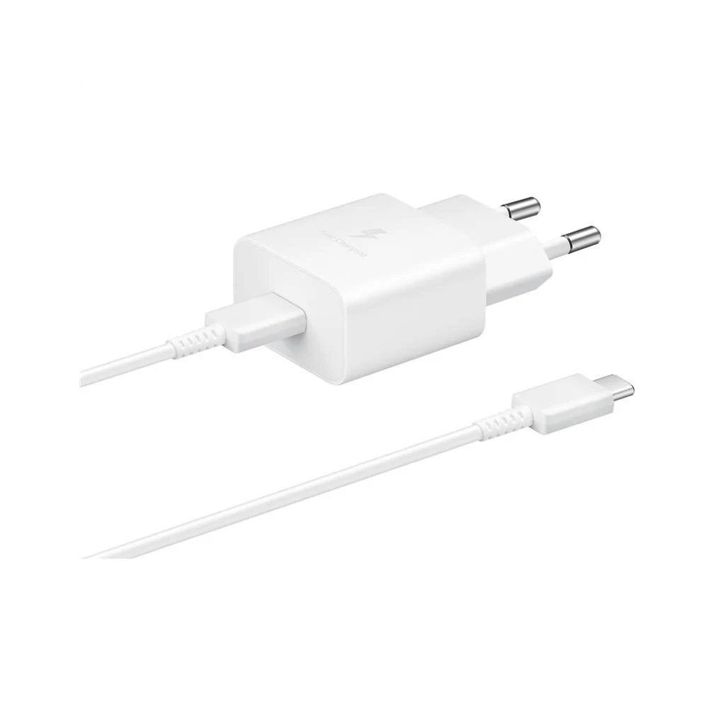 EP-T1510EWE + EP-DA705BWE Samsung 15W utazó töltő + USB-C/USB-C adatkábel fehér (OOB Bulk)