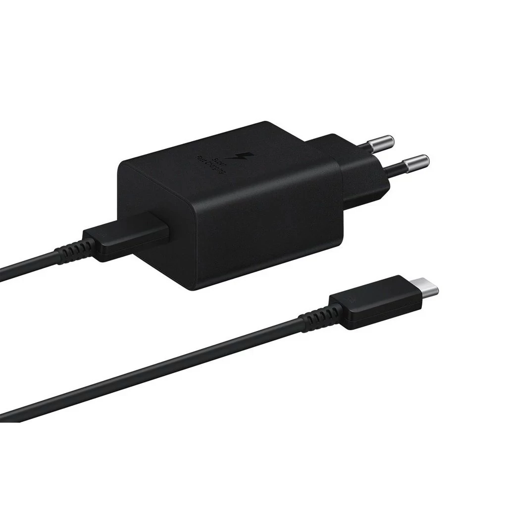 EP-T1510EBE + EP-DA705BBE Samsung 15W utazótöltő + USB-C/USB-C adatkábel fekete - csomagolás nélküli gyártói