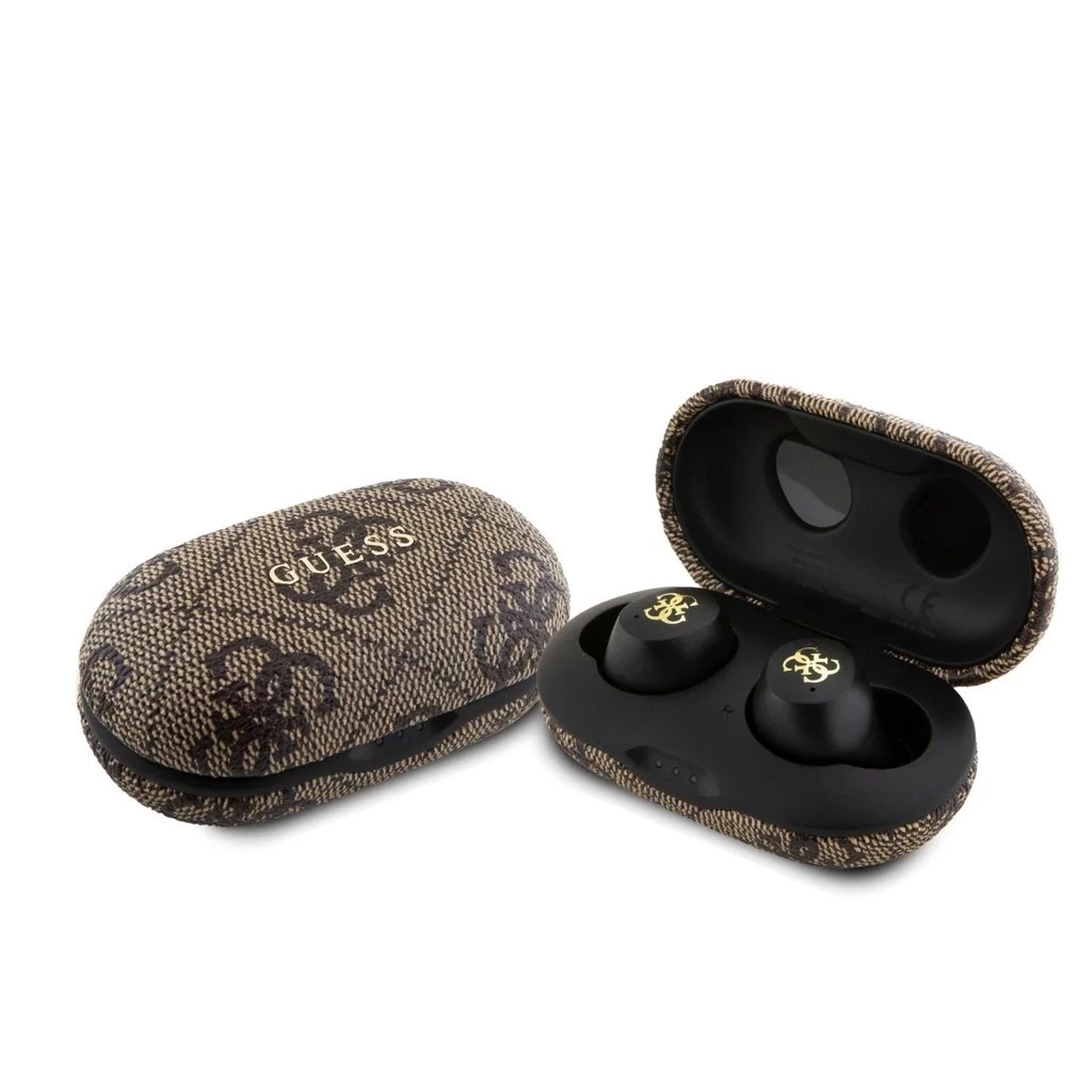 Guess PU 4G Metal Logo TWS vezeték nélküli fülhallgatók barna