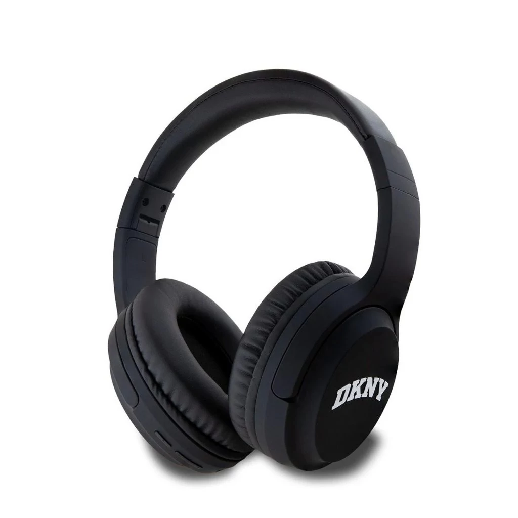 DKNY PU bőr Arch Logo vezeték nélküli fejhallgató fekete