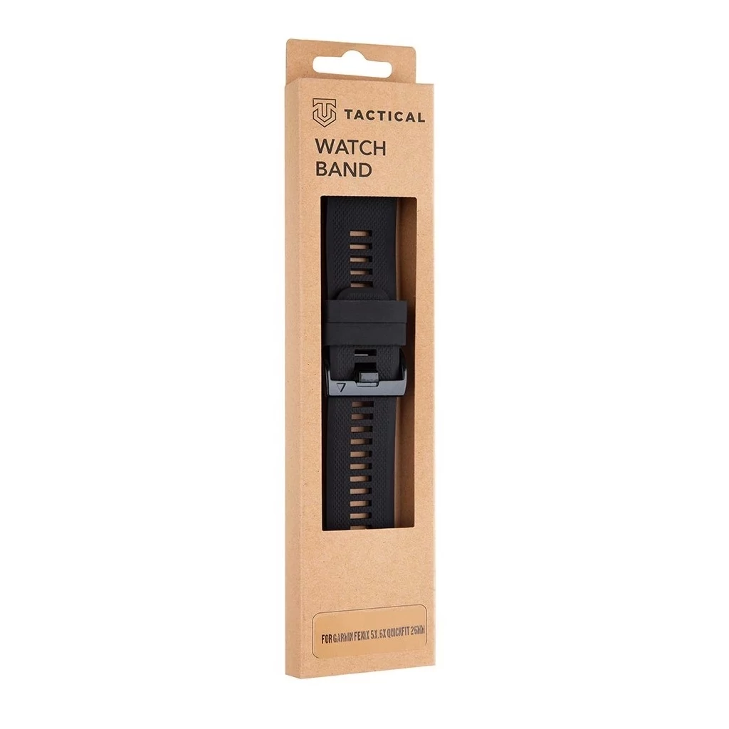 Tactical 668 Silicone Band Garmin Fenix 5X/6X/7X/8 készülékhez 26mm fekete