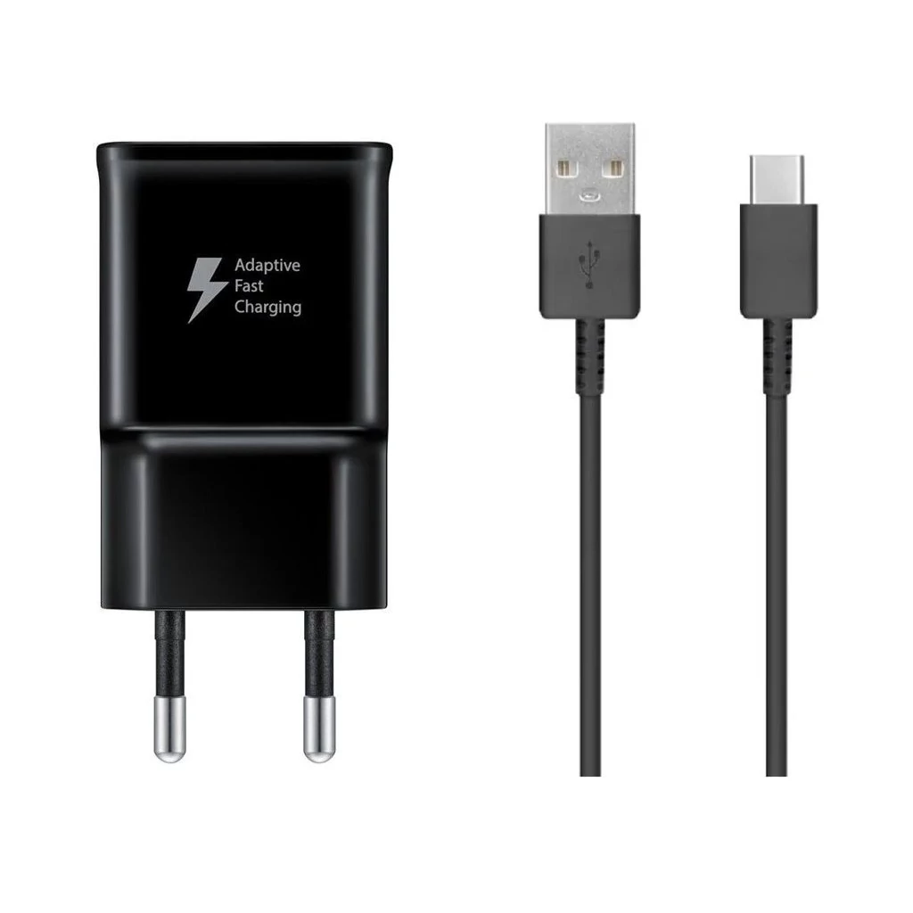 EP-TA200EBE + EP-DG970BBE Samsung 15W utazó töltő + USB-C adatkábel fekete - csomagolás nélküli gyártói