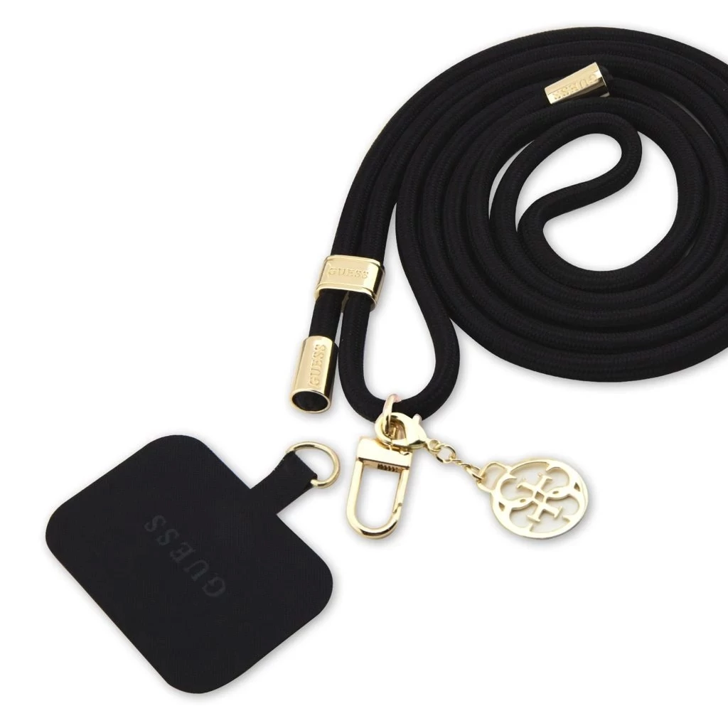 Guess válltáska pánt Cord 4G Charm arany/fekete
