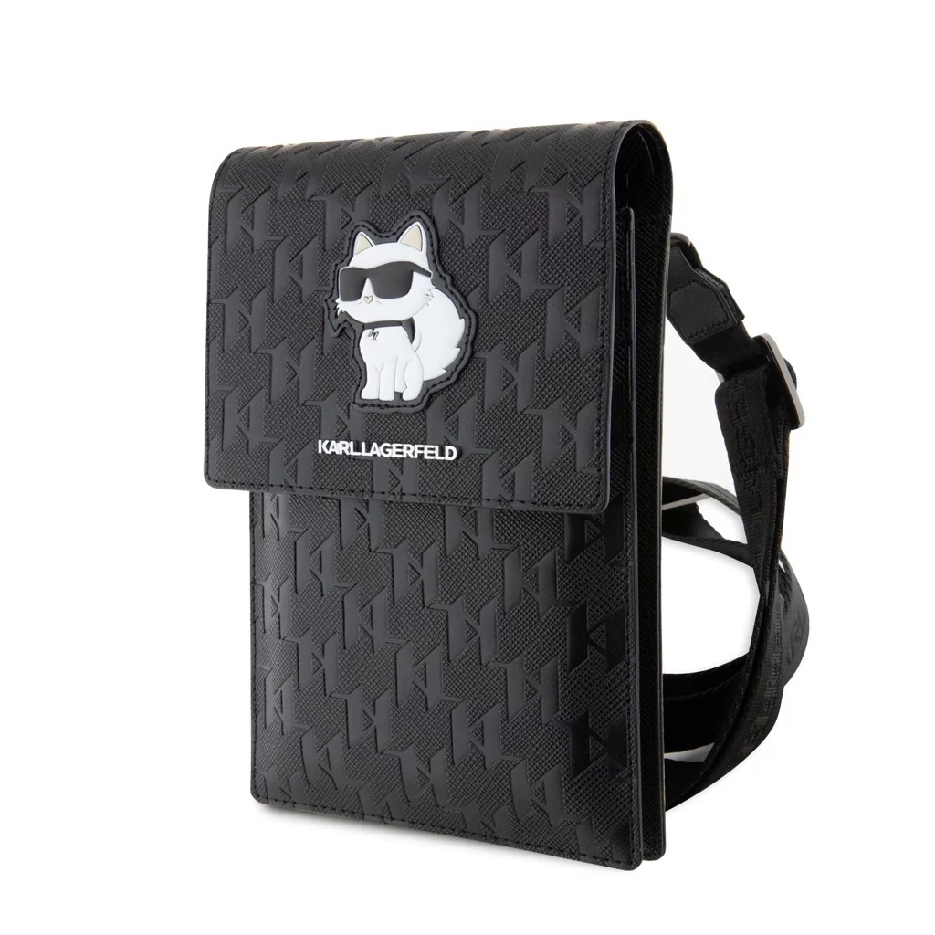 Karl Lagerfeld Saffiano Monogram Choupette NFT pénztárca tok fekete
