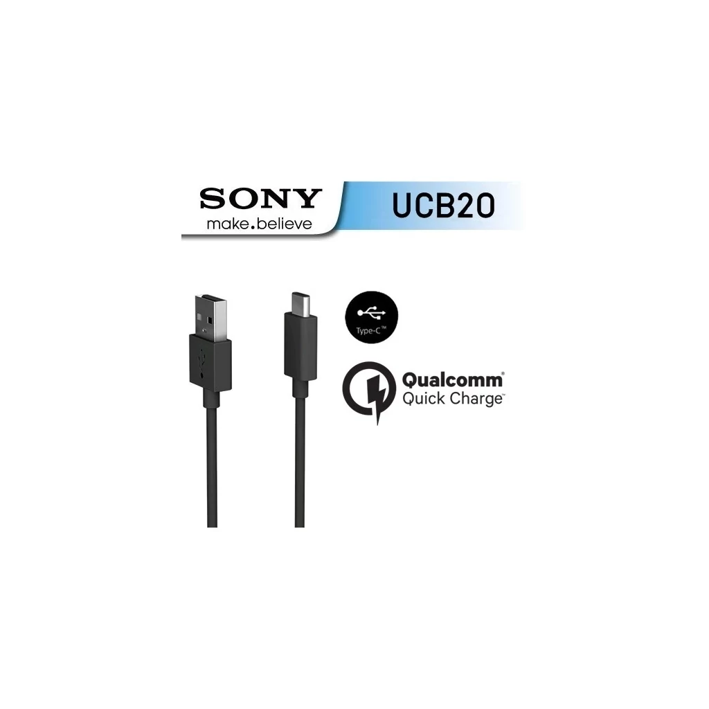 UCB-20 Sony USB-C adatkábel 3A 1m fekete - csomagolás nélküli gyári