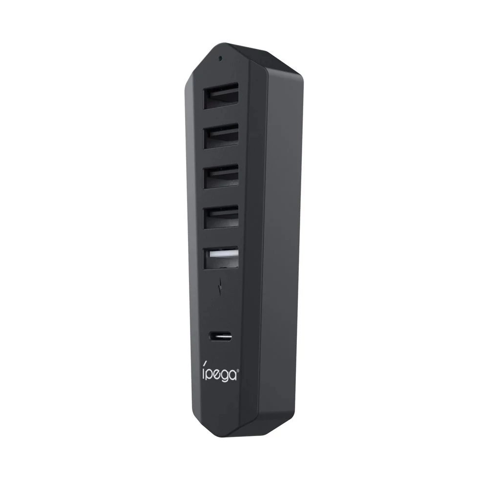iPega P5S003 USB/USB-C elágazó PS5 Slim/PS5 Pro készülékhez fekete