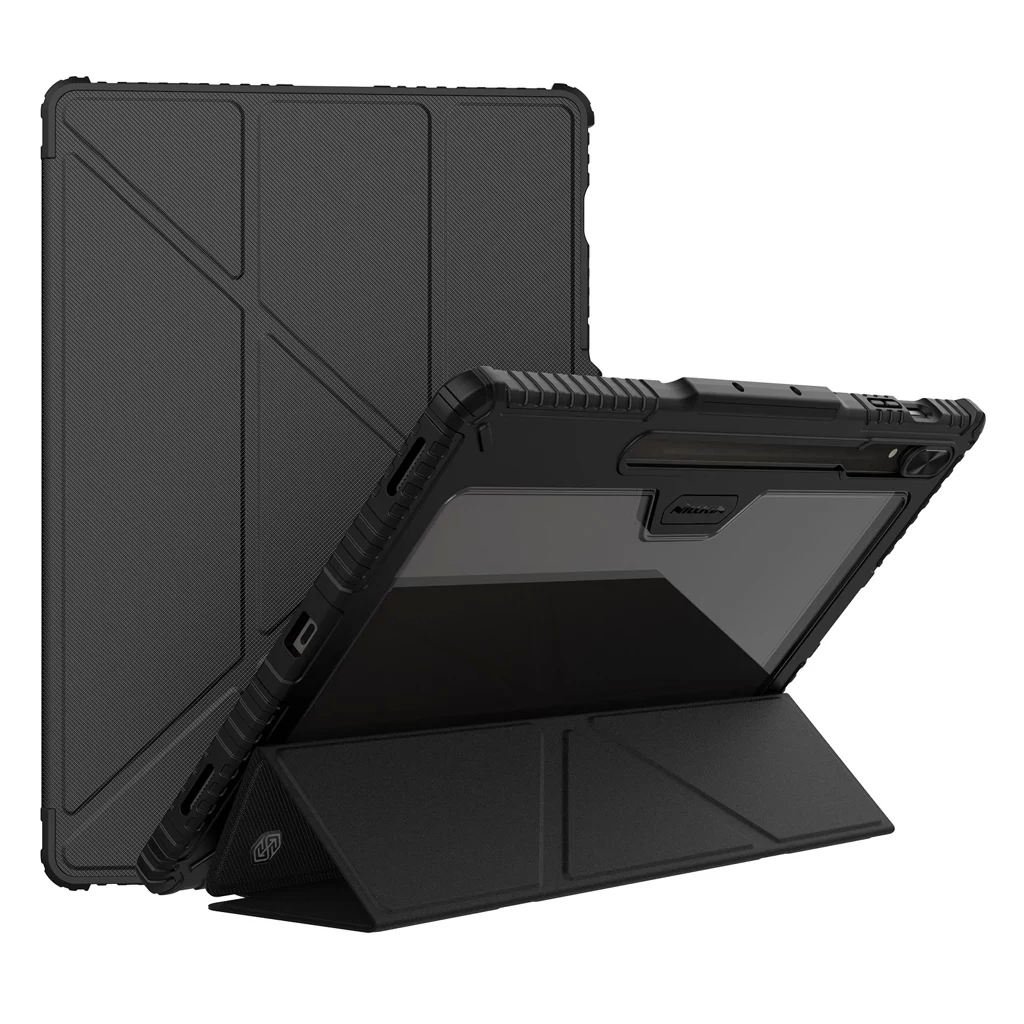 Nillkin Bumper PRO védő állványos tok Samsung Galaxy Tab S9 Ultra/S10 Ultra készülékhez, több szögben állítható, fekete