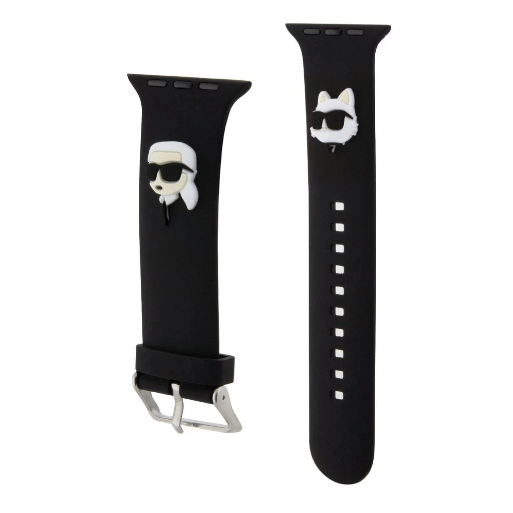 Karl Lagerfeld Karl and Choupette Head NFT szíj Apple Watch 38/40/41 készülékhez fekete (sérült csomagolás)