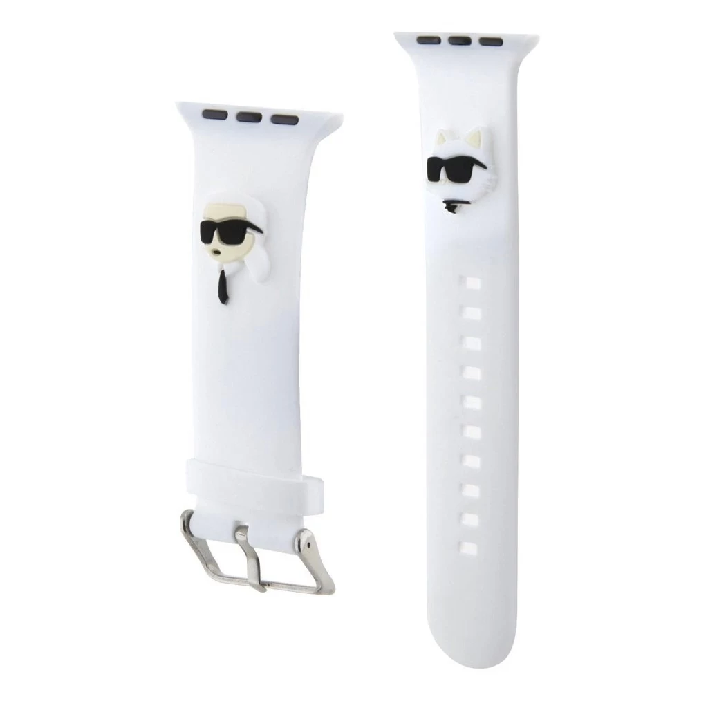 Karl Lagerfeld Karl and Choupette Head NFT szíj Apple Watch 38/40/41 készülékhez fehér (sérült csomagolás)