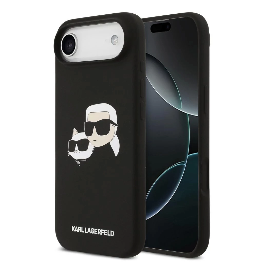 Karl Lagerfeld Liquid Silicone Double Heads MagSafe tok iPhone 17 Air készülékhez fekete