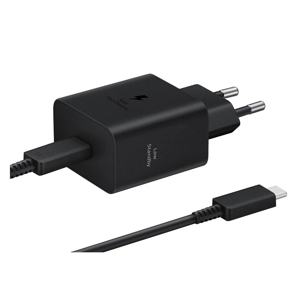 EP-T4511XBE Samsung USB-C 45W utazó töltő + USB-C adatkábel fekete