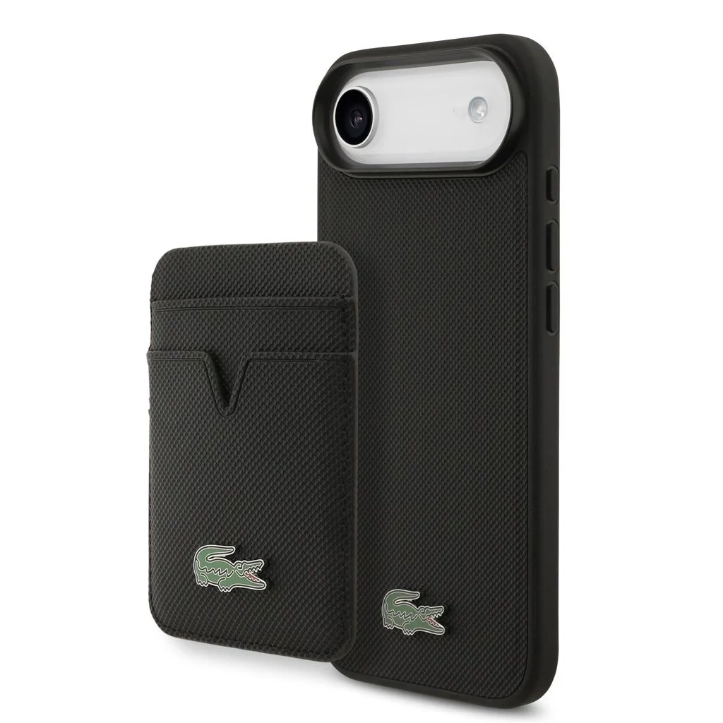 Lacoste Iconic Petit Pique MagSafe tok + pénztárca iPhone Air készülékhez fekete