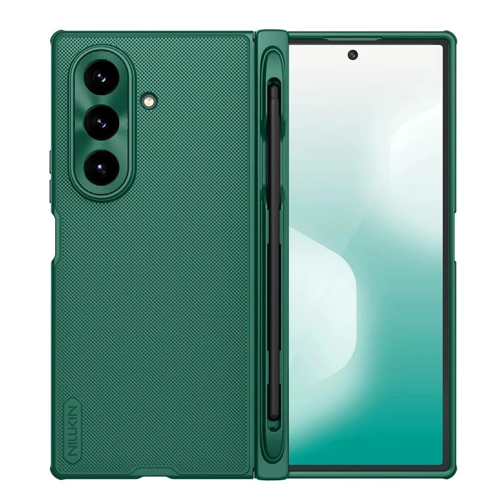 Nillkin Super Frosted FOLD Magnetic Pen Slot hátsó tok Samsung Galaxy Z Fold 7 készülékhez sötét zöld
