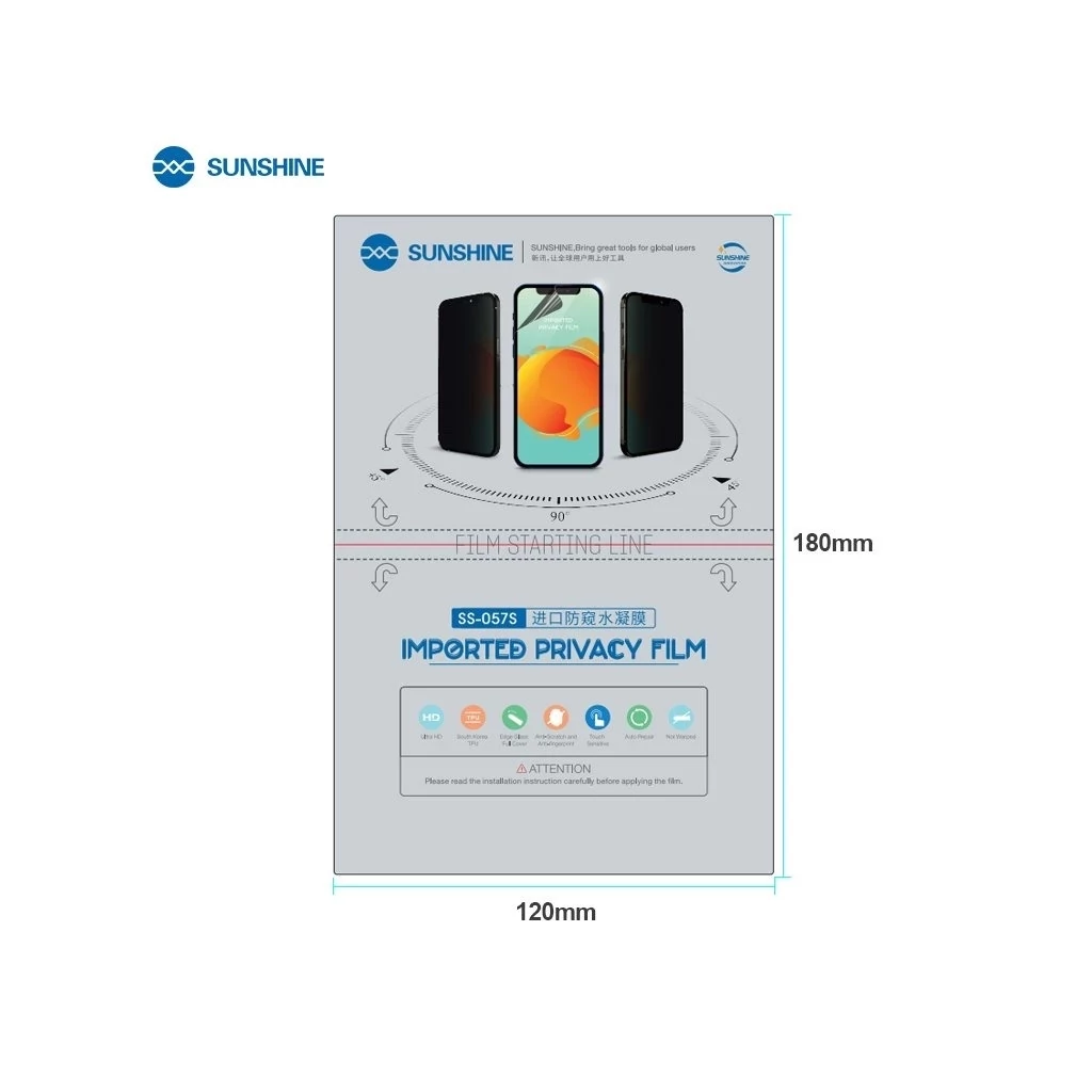SUNSHINE SS-057S hidrogel privát kijelzővédők okostelefon készülékhez, 50 db